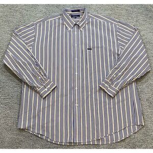 Faconnable Shirt‎ Colorful Brown Striped Casual Button Up Long Sleeve Mens XXL